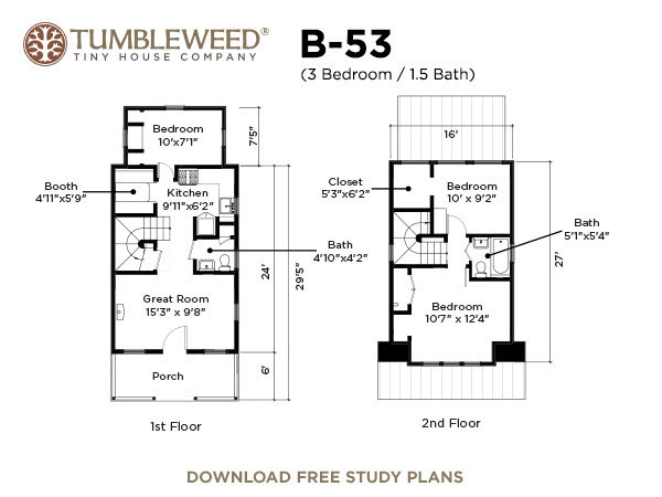 B53 Plans by tumbleweed Dream Tiny Solar House
